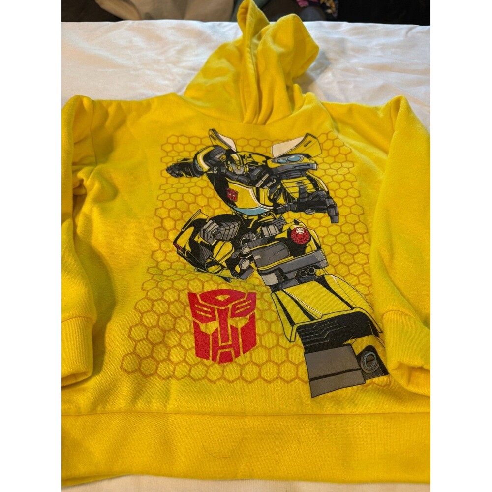 Transformers Bumblebee Yellow Hoodie Sweatshirt Boys Size Small 6 Robots Shirt